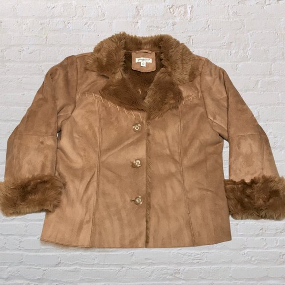 Coldwater Creek Jackets & Blazers - Coldwater Creek Faux Suede Jacket Fur Lined